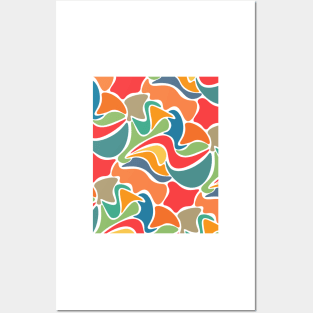 Irregular shapes puzzle in vibrant colors, colorful abstract design Posters and Art